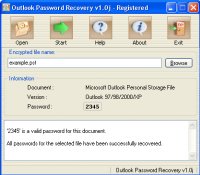 Outlook Password Recovery 1.4f